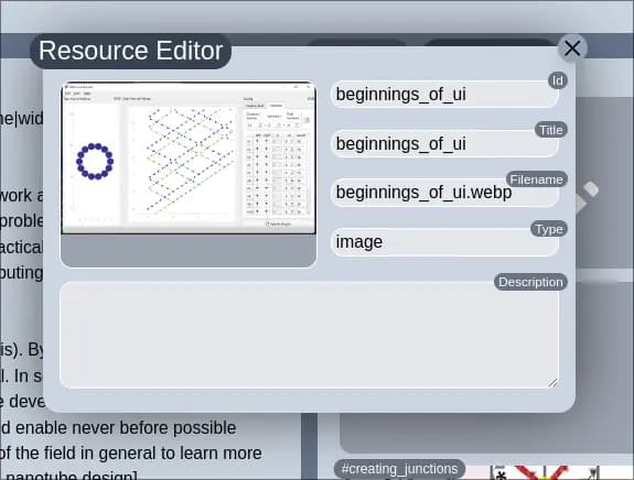 The resource editor