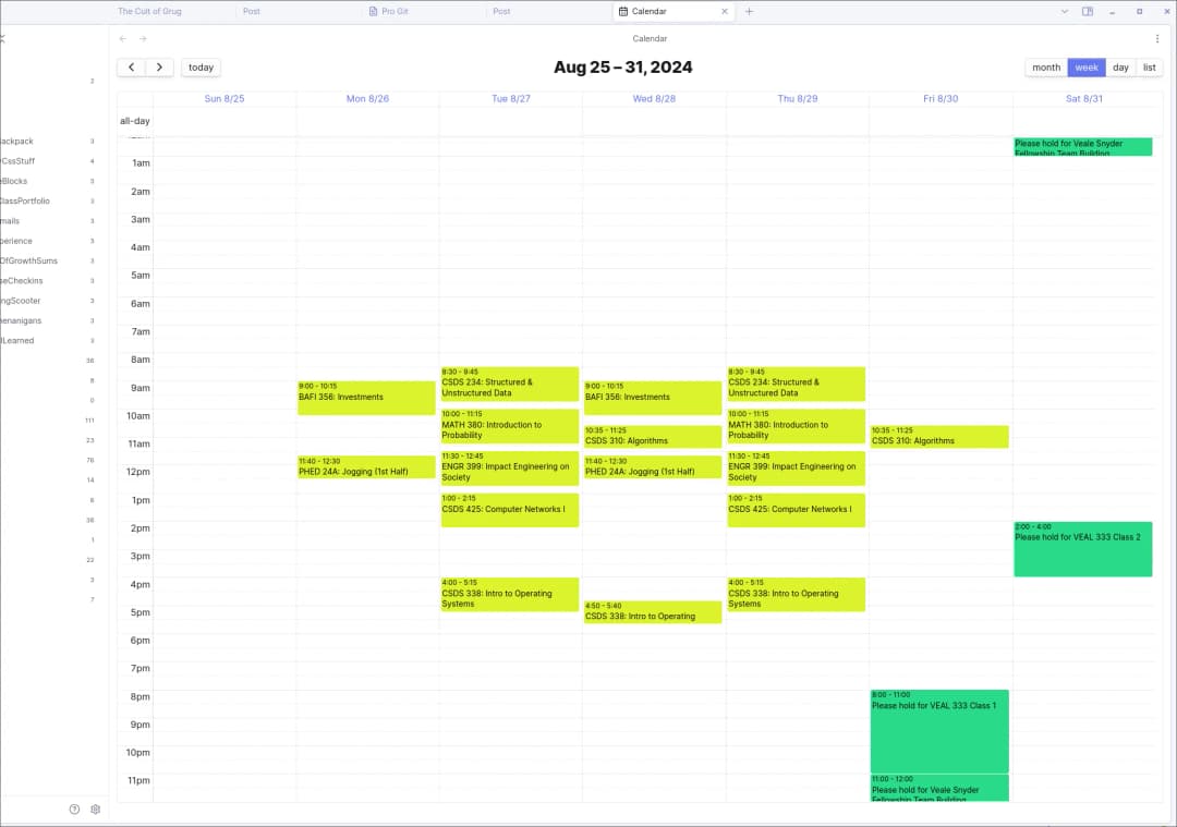 Obsidian full calendar