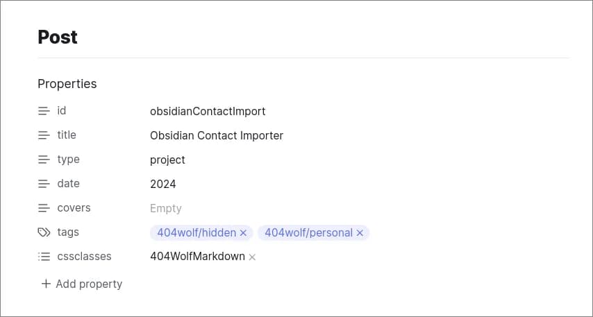 Blog post metadata in frontmatter