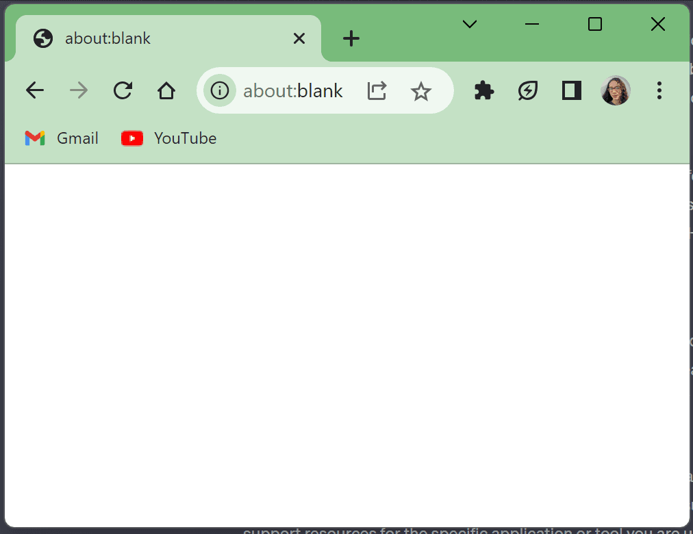 Chrome's about:blank