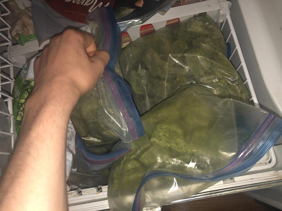 Pesto-packed freezer